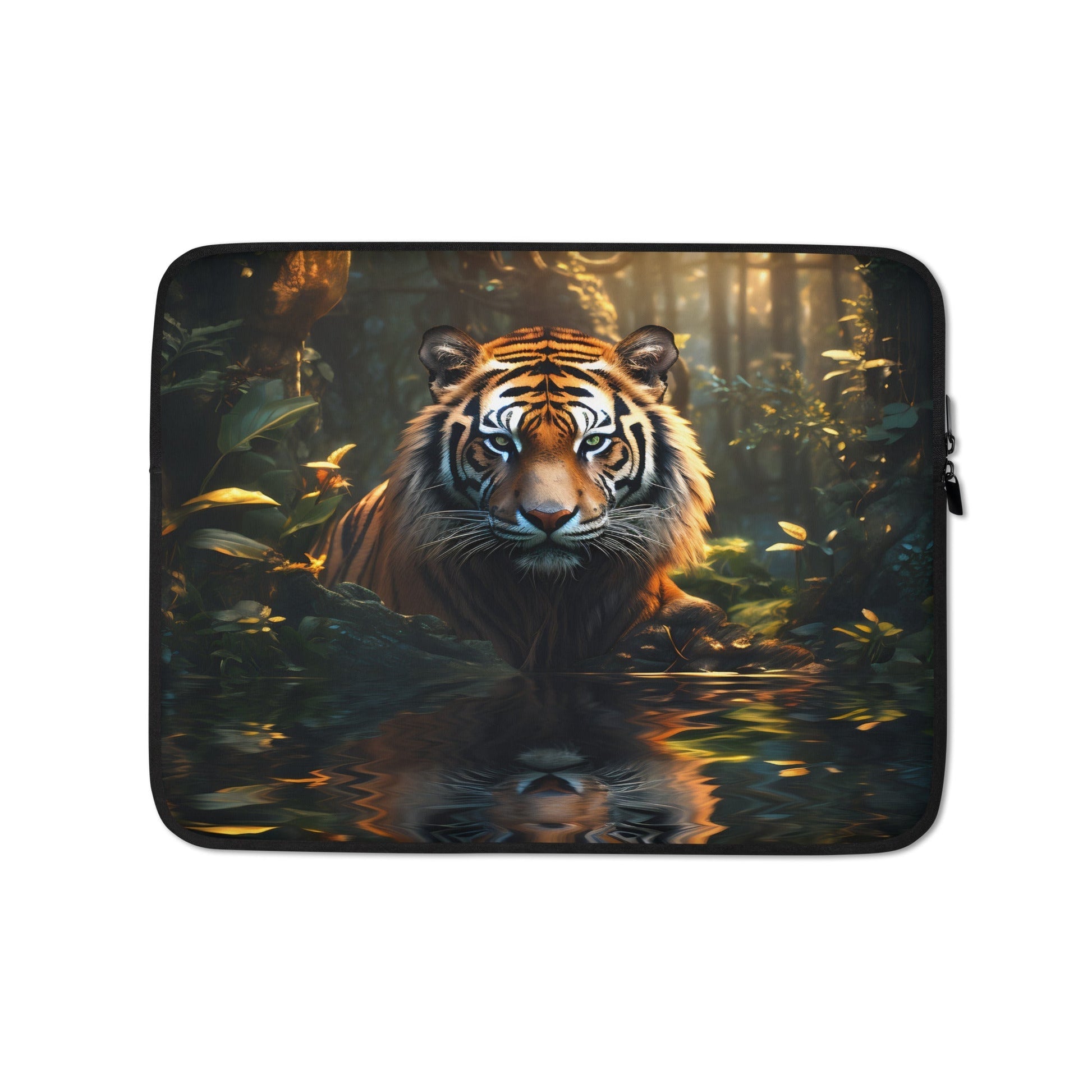 Fierce Tiger Laptop Sleeve: Stylish 13 - 15" Neoprene Protection for MacBook, Dell, HP - Buy Now! - Nourishment Tapestry