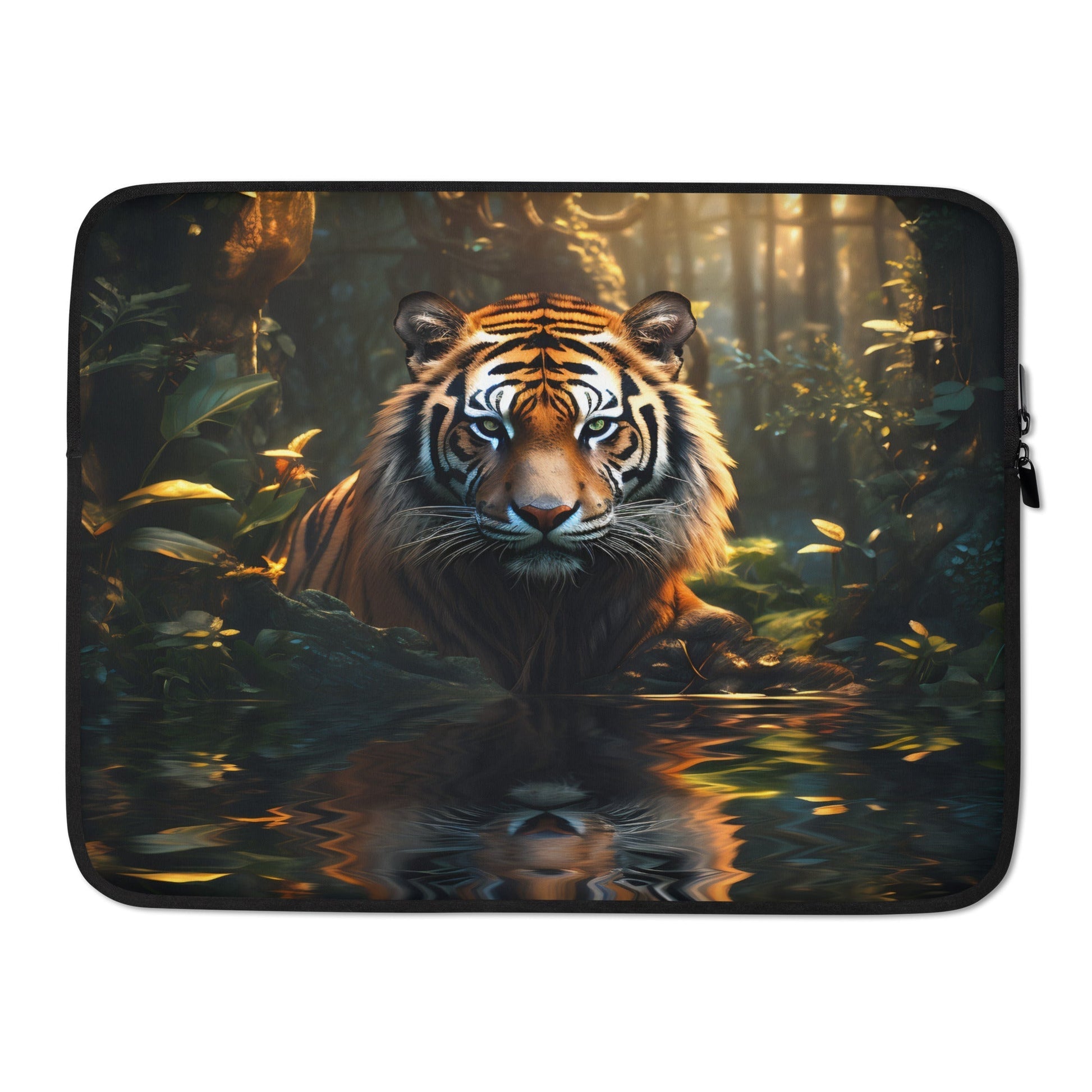 Fierce Tiger Laptop Sleeve: Stylish 13 - 15" Neoprene Protection for MacBook, Dell, HP - Buy Now! - Nourishment Tapestry