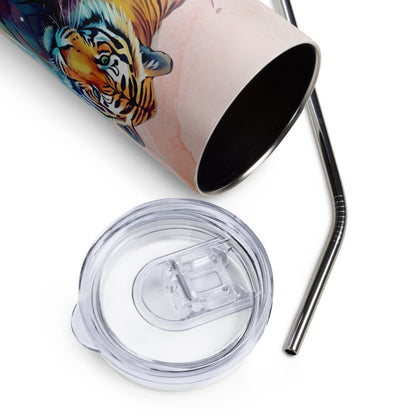 Fierce Tiger Tumbler: 20oz Insulated Mug - Perfect Nature Lover's Gift for Travel - Nourishment Tapestry