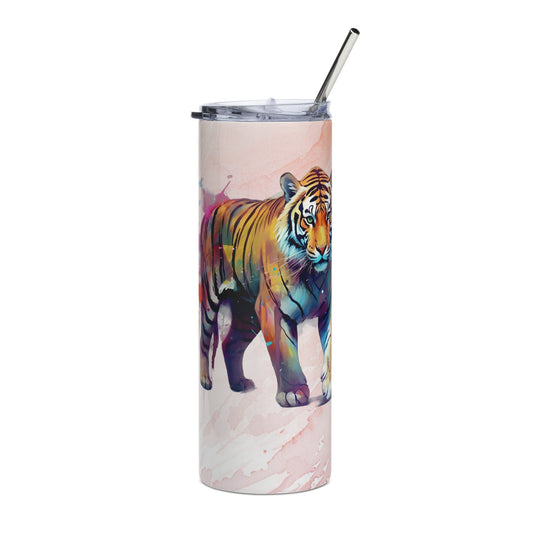 Fierce Tiger Tumbler: 20oz Insulated Mug - Perfect Nature Lover's Gift for Travel - Nourishment Tapestry