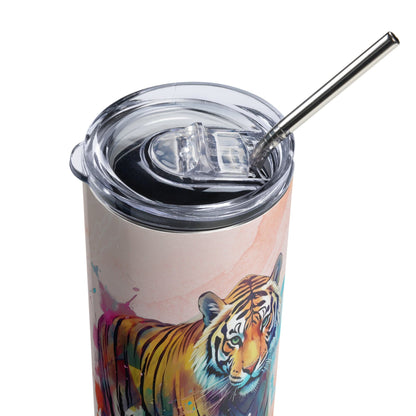 Fierce Tiger Tumbler: 20oz Insulated Mug - Perfect Nature Lover's Gift for Travel - Nourishment Tapestry