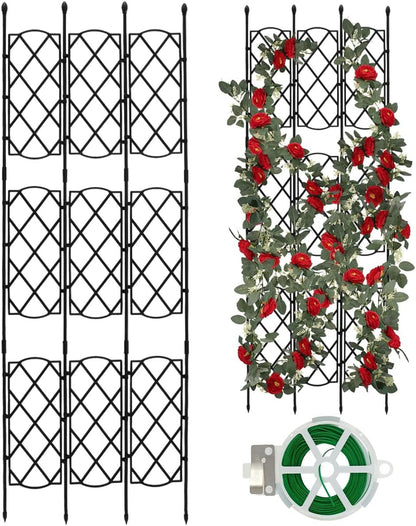 Garden Trellis for Climbing Plants: Decorative Outdoor Plant Support Frame - Nourishment Tapestry