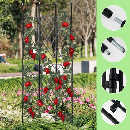 Garden Trellis for Climbing Plants: Decorative Outdoor Plant Support Frame - Nourishment Tapestry