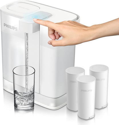 GoZero 3L Rechargeable Water Filter Pitcher - Fast Flow, Micro - X Clean Technology - Countertop Purifier Jug - Nourishment Tapestry