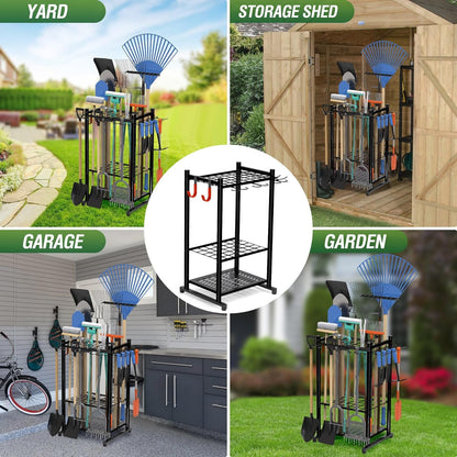 Heavy - Duty Garden Tool Organizer: Steel Rack for 50 Tools - Nourishment Tapestry