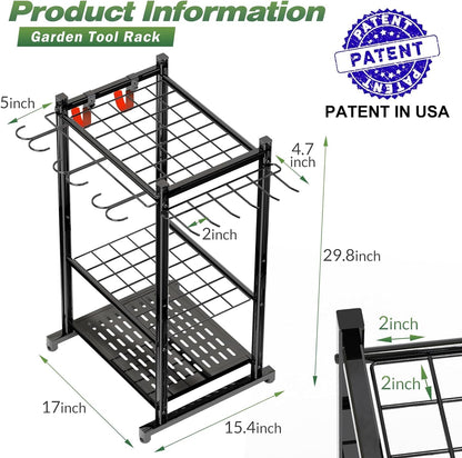 Heavy - Duty Garden Tool Organizer: Steel Rack for 50 Tools - Nourishment Tapestry