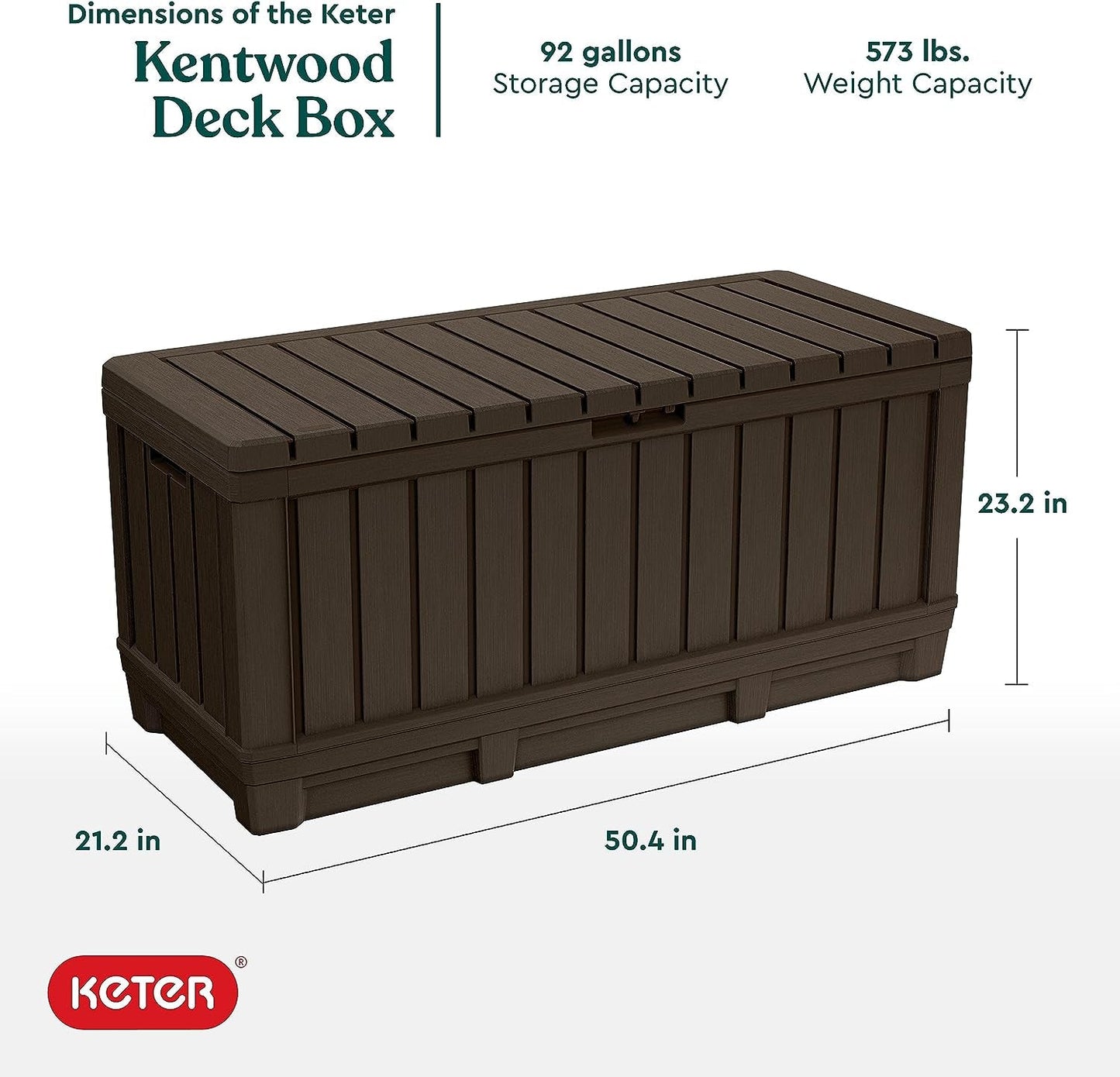 Kentwood 92 - Gallon Resin Deck Box: Stylish Brown Outdoor Storage - Nourishment Tapestry