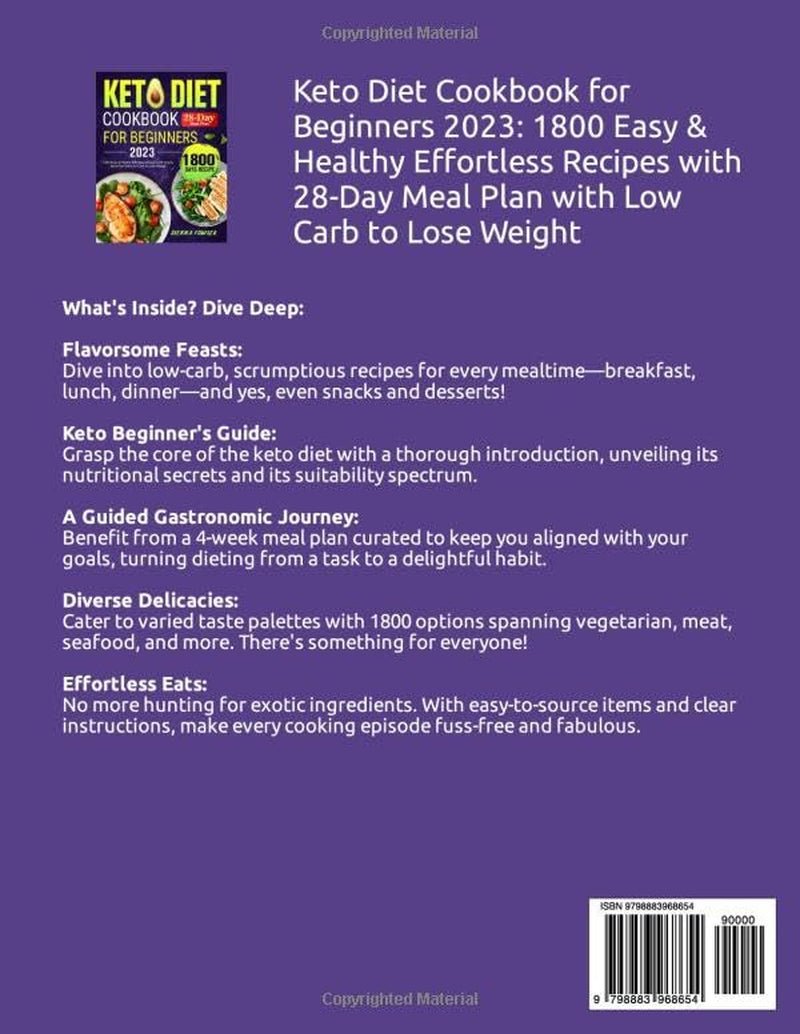 Keto Diet Cookbook for Beginners 2023: 1800 Recipes with 28 - Day Meal Plan to Lose Weight - Nourishment Tapestry