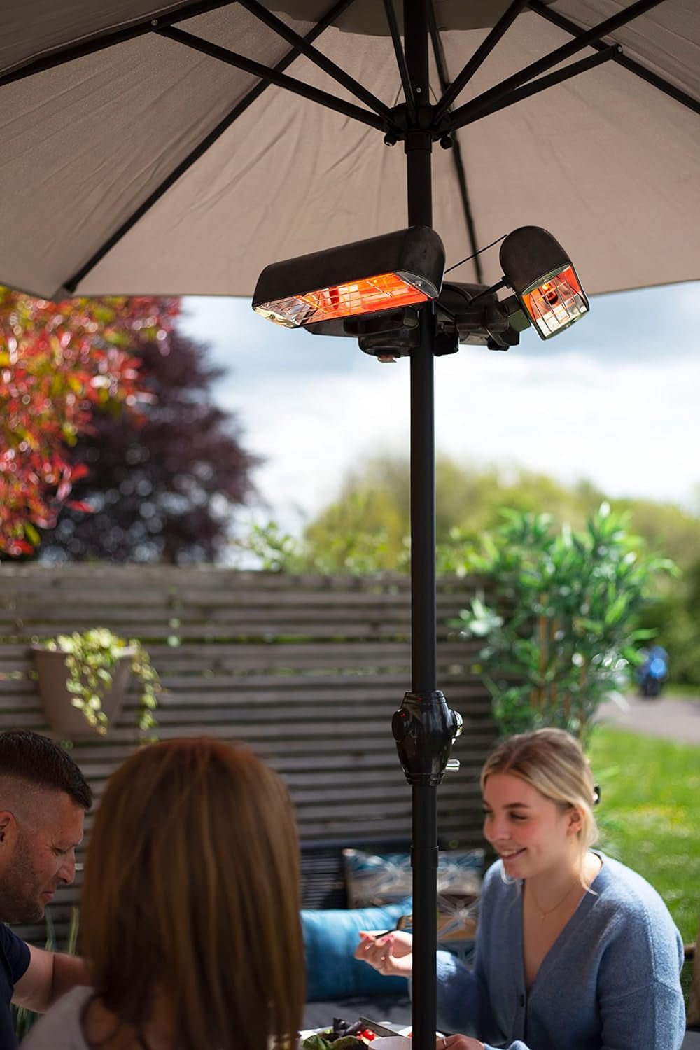 La Hacienda Slimline Parasol Heater 2.4kW Outdoor Comfort, Black: Stay Warm Outdoors - Nourishment Tapestry