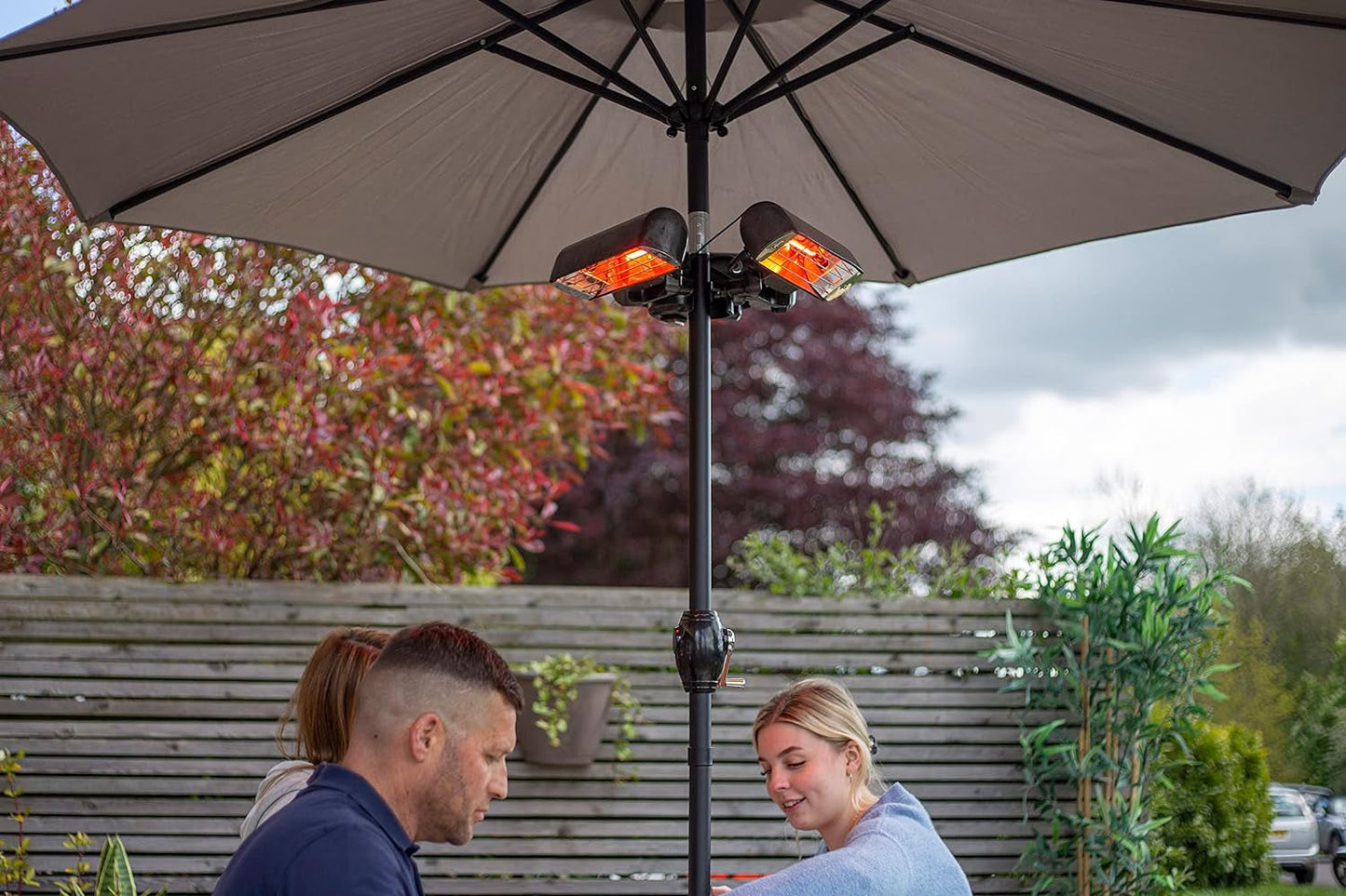 La Hacienda Slimline Parasol Heater 2.4kW Outdoor Comfort, Black: Stay Warm Outdoors - Nourishment Tapestry