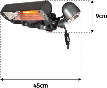 La Hacienda Slimline Parasol Heater 2.4kW Outdoor Comfort, Black: Stay Warm Outdoors - Nourishment Tapestry