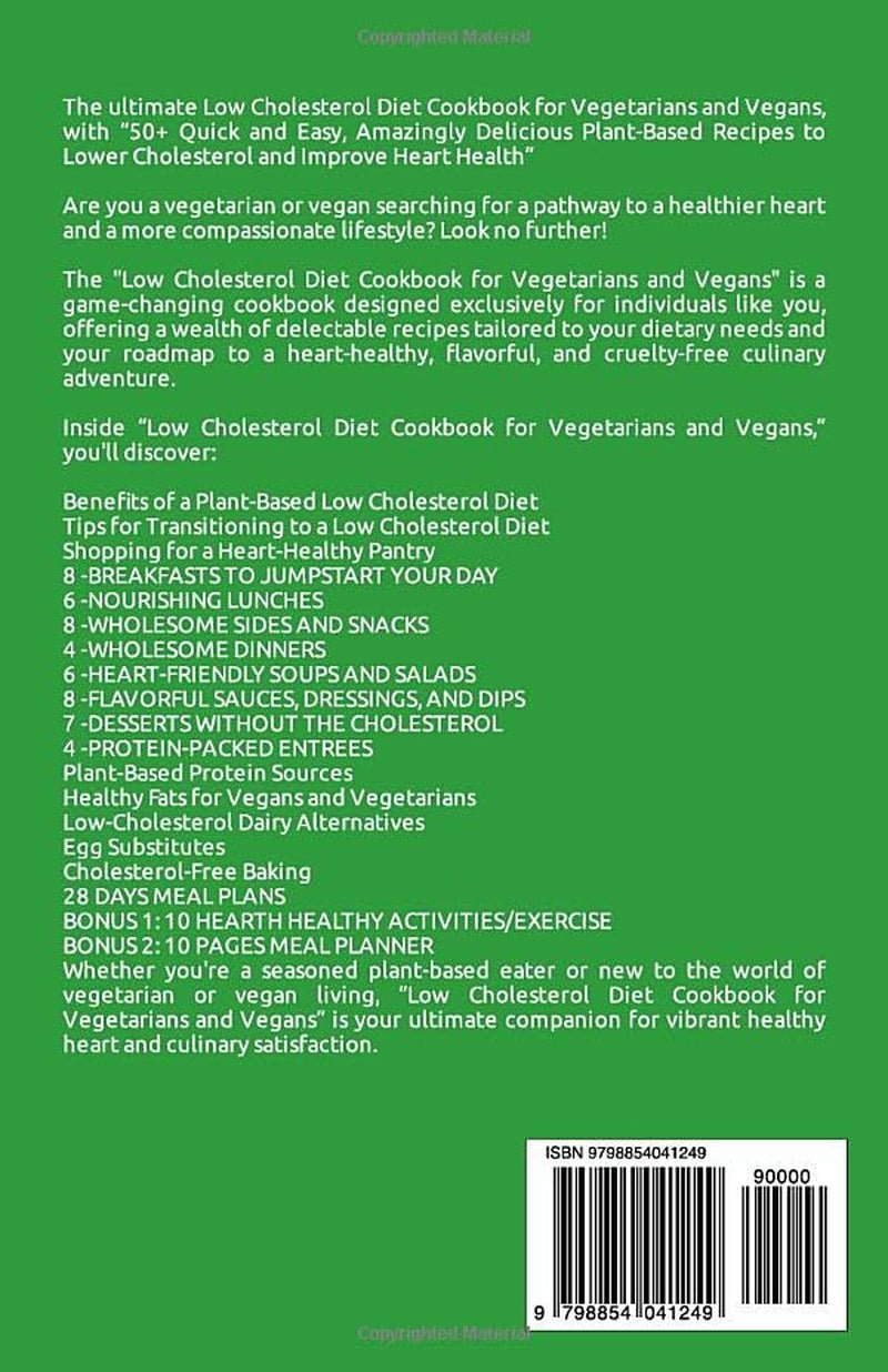 Low Cholesterol Vegetarian/Vegan Cookbook: 50+ Heart - Healthy Plant - Based Recipes - Nourishment Tapestry