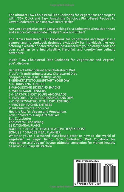 Low Cholesterol Vegetarian/Vegan Cookbook: 50+ Heart - Healthy Plant - Based Recipes - Nourishment Tapestry