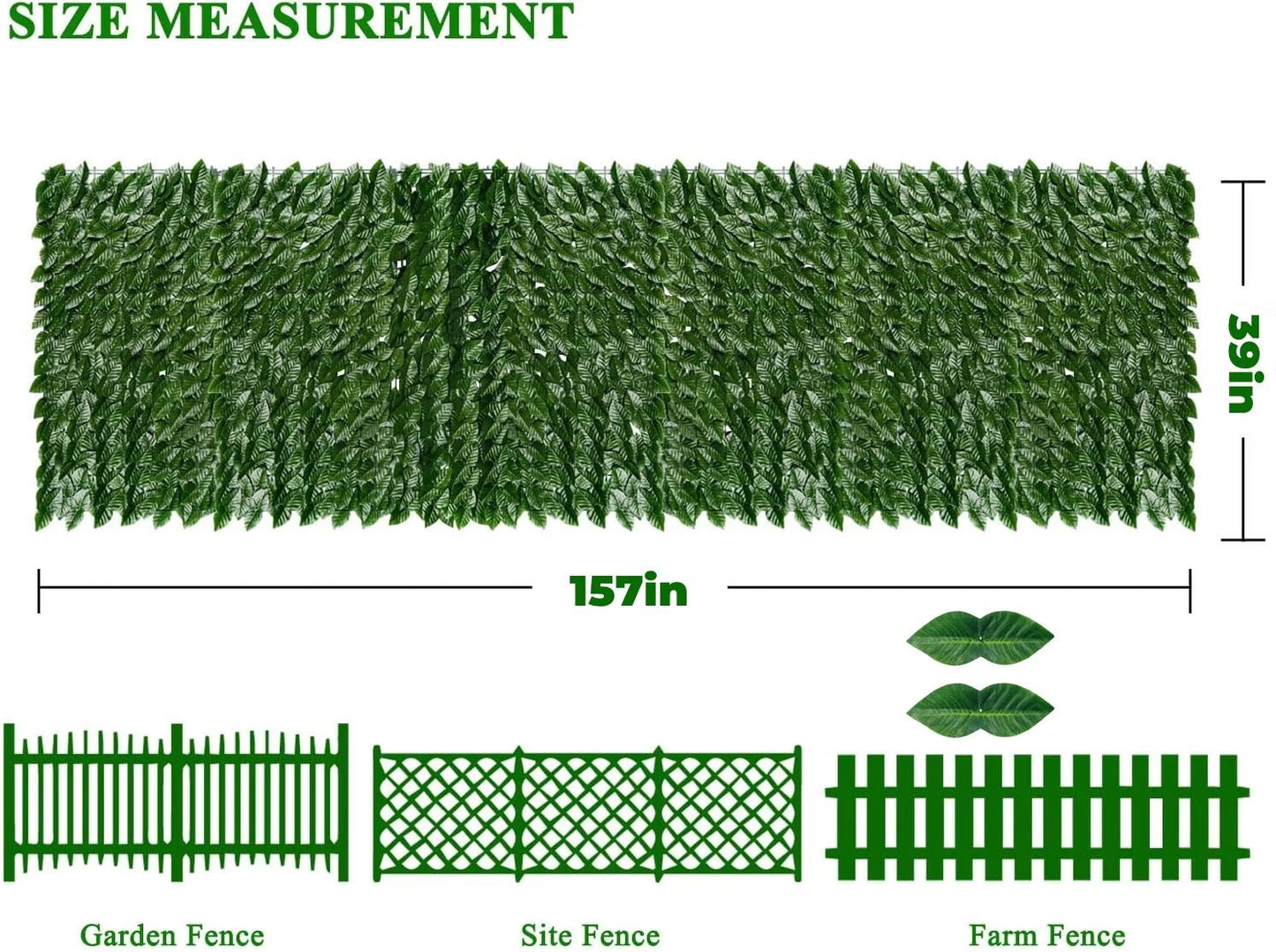 Lush Artificial Ivy Privacy Screen: Enhance Your Outdoor Space with 39"x157" Faux Greenery Fence - Nourishment Tapestry