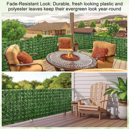 Lush Artificial Ivy Privacy Screen: Enhance Your Outdoor Space with 39"x157" Faux Greenery Fence - Nourishment Tapestry