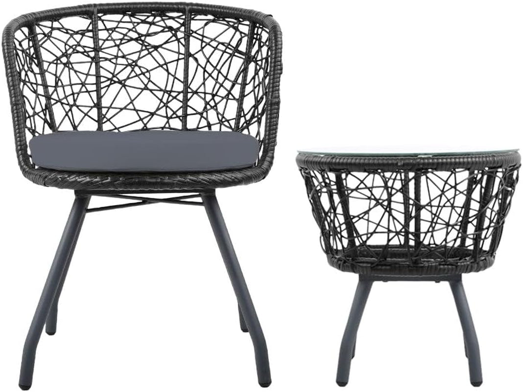 Luxurious 3 - Piece Wicker Patio Set with Cushioned Comfort for Outdoor Relaxation & Entertaining - Nourishment Tapestry