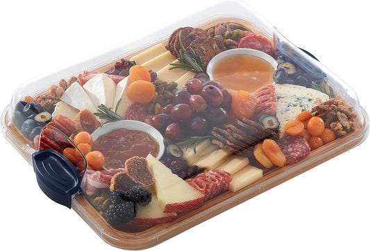 Luxurious Bamboo Charcuterie Board Set: Elegant 11x14" Serving Tray with Lid - Nourishment Tapestry