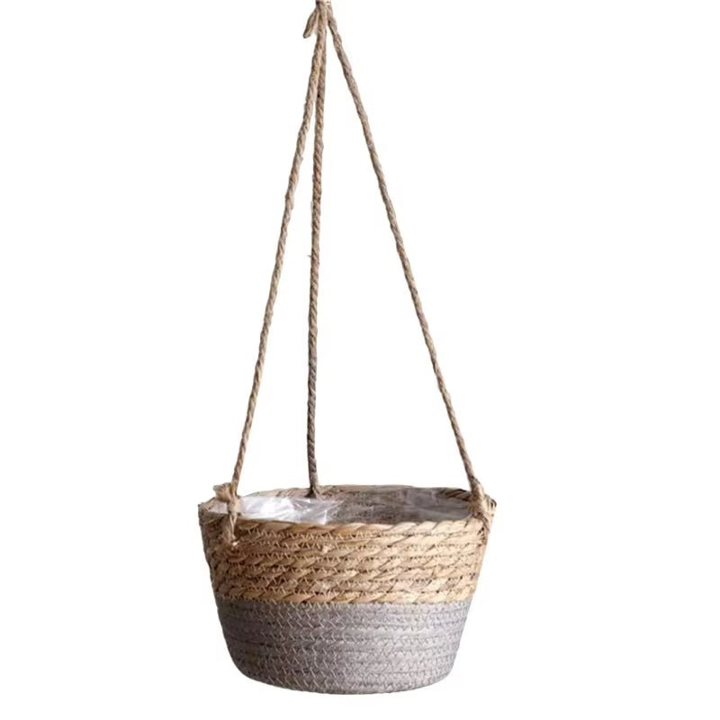 Macrame Plant Hanger: Versatile Jute Rope Basket for Indoor/Outdoor Decor - Nourishment Tapestry