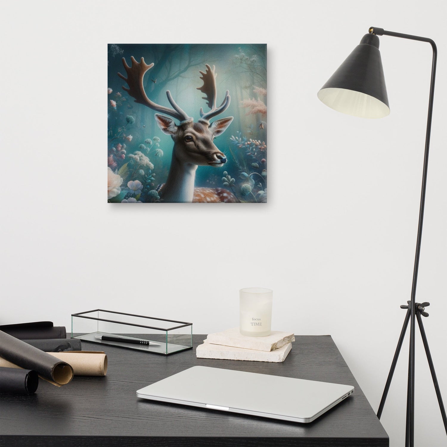 Majestic Deer Canvas: Wildlife Wall Art for Home & Office - Nature Prints - Nourishment Tapestry