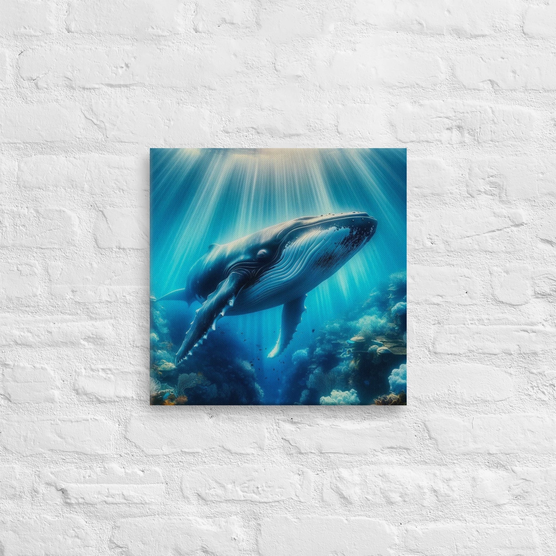 Majestic Whale Canvas: Elegant Underwater Art for Home Decor - Nourishment Tapestry