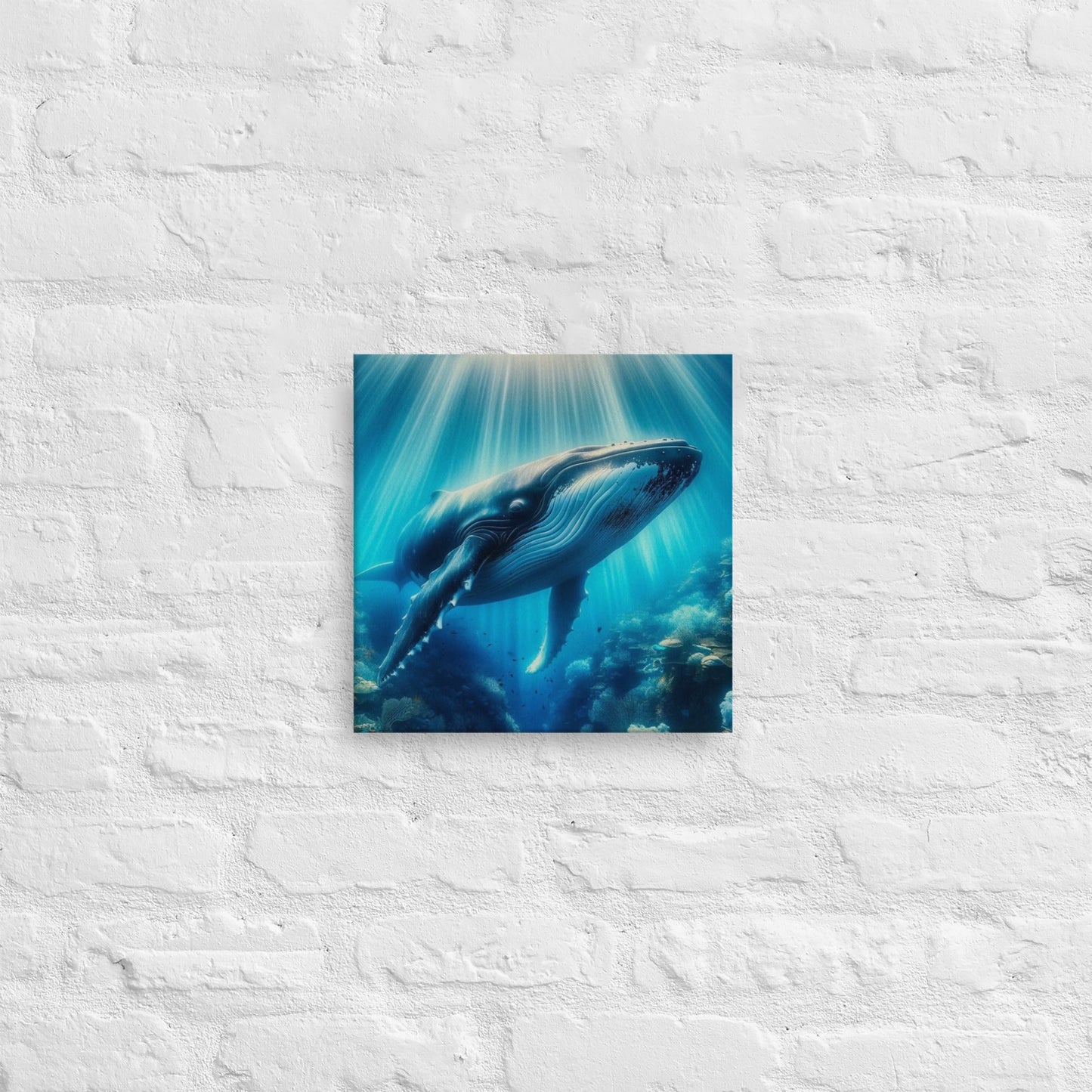 Majestic Whale Canvas: Elegant Underwater Art for Home Decor - Nourishment Tapestry