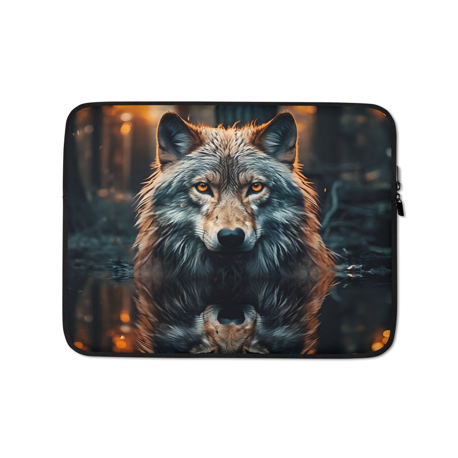 Majestic Wolf Laptop Sleeve: Rugged 13 - 15" Protection, Nature - Inspired Design for Adventurers - Nourishment Tapestry