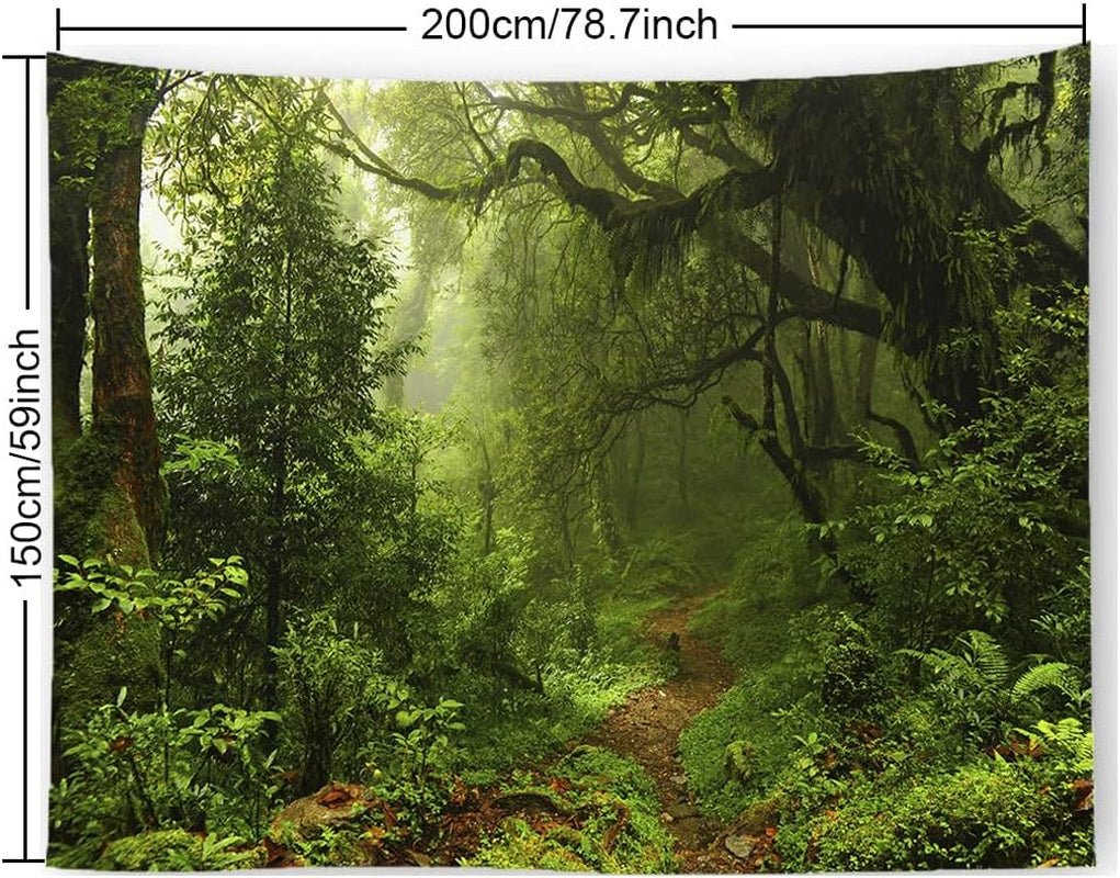 "Misty Forest Path Wall Tapestry - Large Nature Scenery for Home Decor (59"X79") | Shop Now!" - Nourishment Tapestry