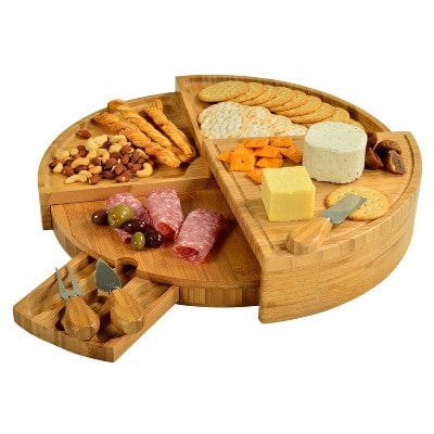 Patented Swivel Bamboo Cheese Board Set: Elevate Entertaining! - Nourishment Tapestry