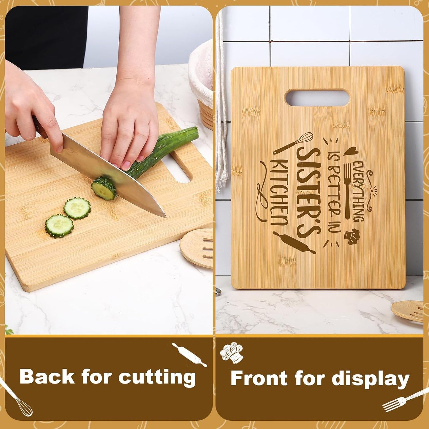 Personalized Sister Cutting Board: Engraved Gift for Birthdays & Special Occasions - Nourishment Tapestry