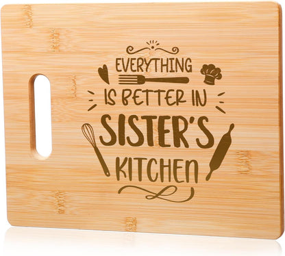 Personalized Sister Cutting Board: Engraved Gift for Birthdays & Special Occasions - Nourishment Tapestry