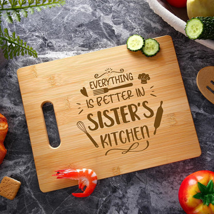 Personalized Sister Cutting Board: Engraved Gift for Birthdays & Special Occasions - Nourishment Tapestry