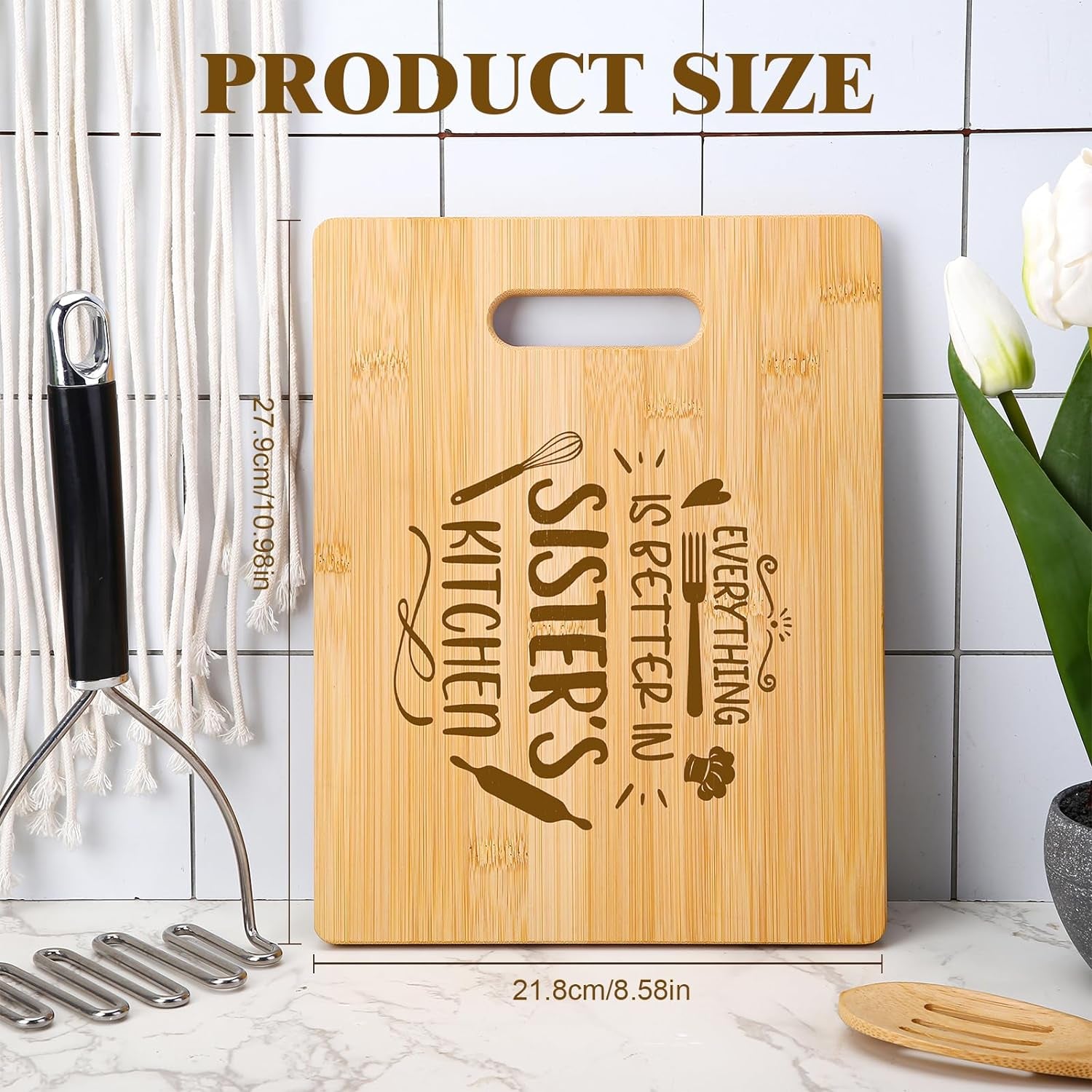 Personalized Sister Cutting Board: Engraved Gift for Birthdays & Special Occasions - Nourishment Tapestry