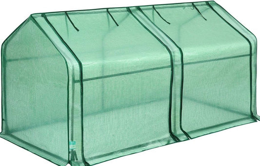 Portable Mini Greenhouse: 180x90x90cm PE Cover, Zipper Doors, 50 Plant Tags - Nourishment Tapestry