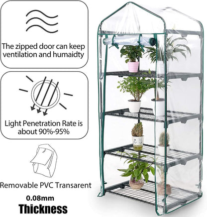 Portable Mini Greenhouse: Transparent PVC Cover, 68x48x158cm Plant Tent for Garden & Home - Nourishment Tapestry