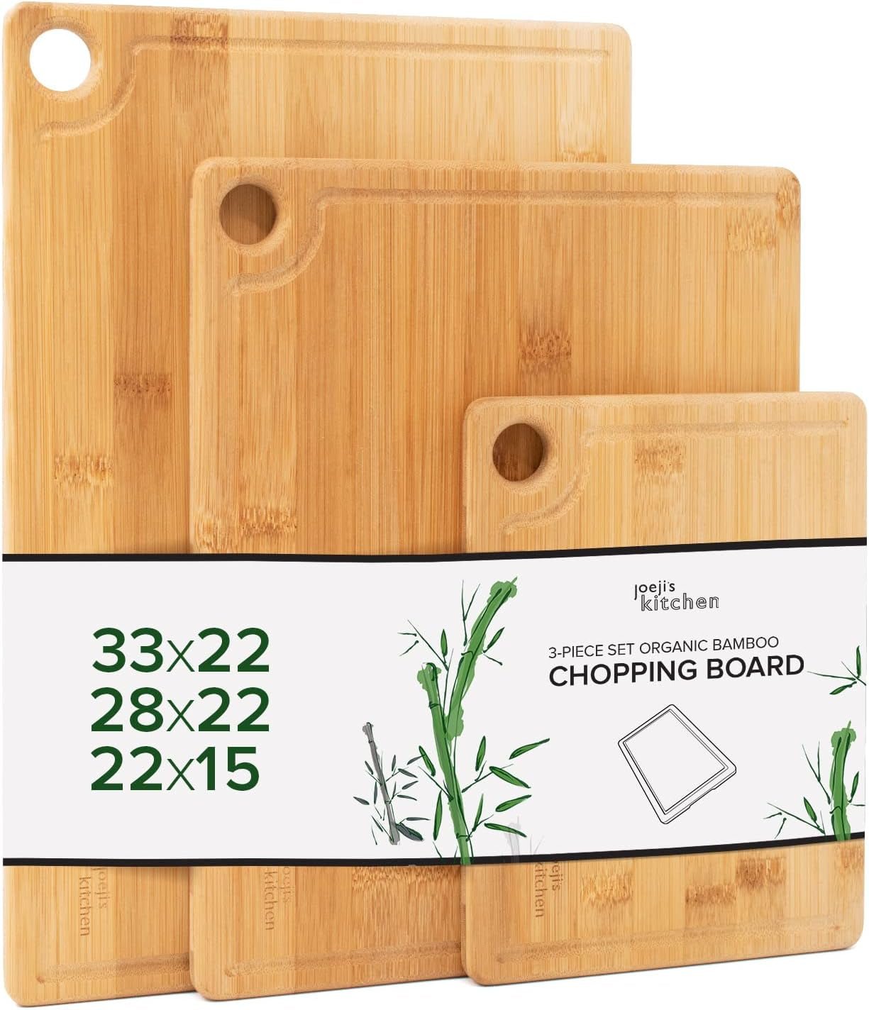 Premium 3 - Piece Bamboo Cutting Board Set: Eco - Friendly & Durable Kitchen Must - Have - Nourishment Tapestry