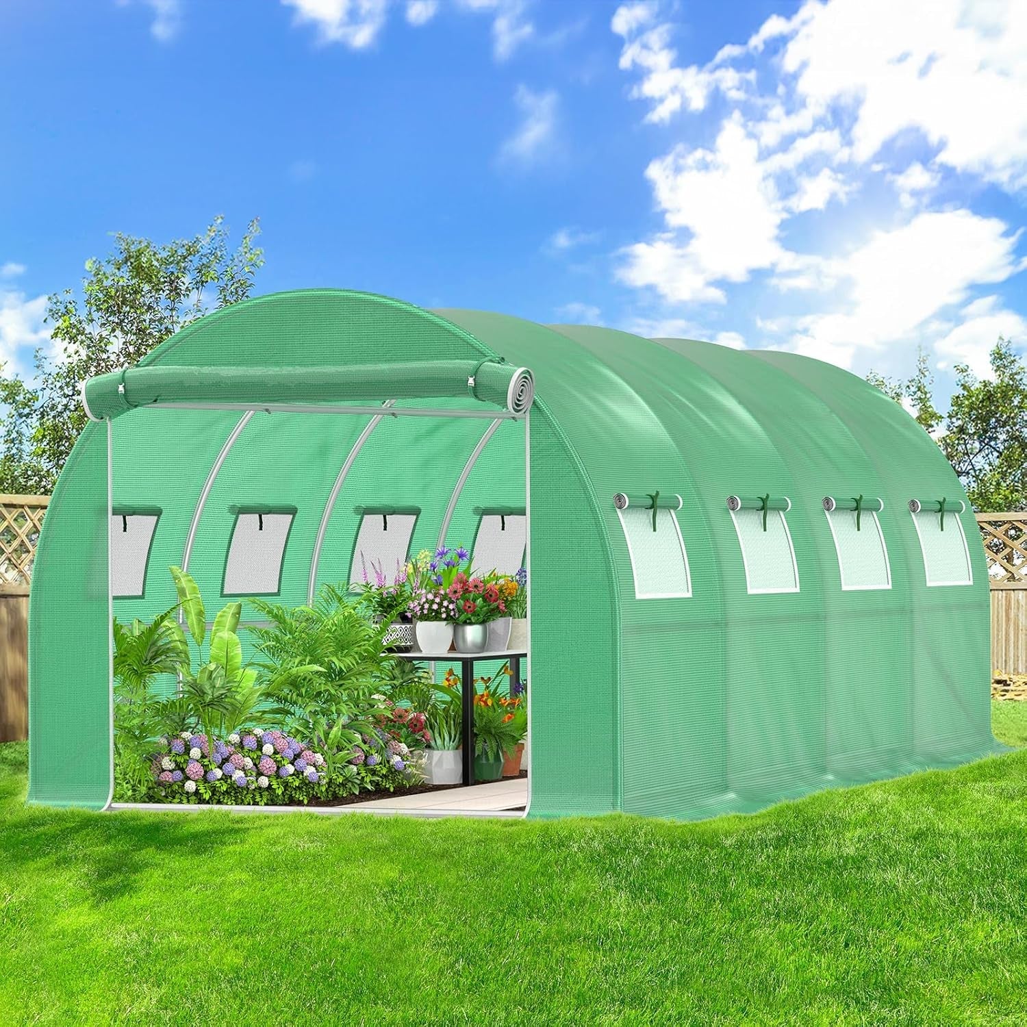 Premium 4x3x2M Steel Frame Walk - In Greenhouse for Year - Round Plant & Flower Cultivation - Nourishment Tapestry