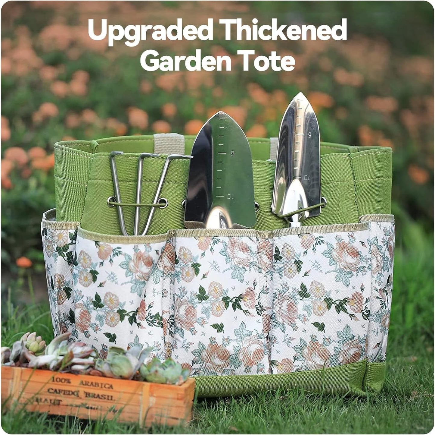 Premium 9 - Piece Garden Tool Set for Women Gardeners with Tote Bag - Nourishment Tapestry