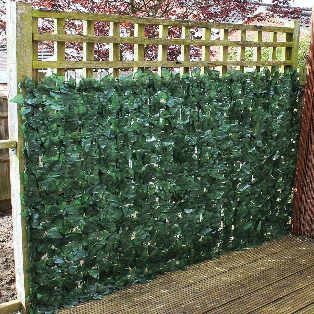 Premium Artificial Ivy Leaf Hedge Privacy Screen - 1M X 3M Roll for Garden Fence - Nourishment Tapestry