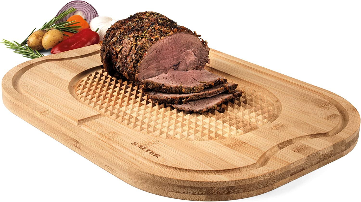 Premium Bamboo Cutting Board: Large 40x30cm with Juice Groove & Meat Spikes - High - Quality Kitchen Tool - Nourishment Tapestry