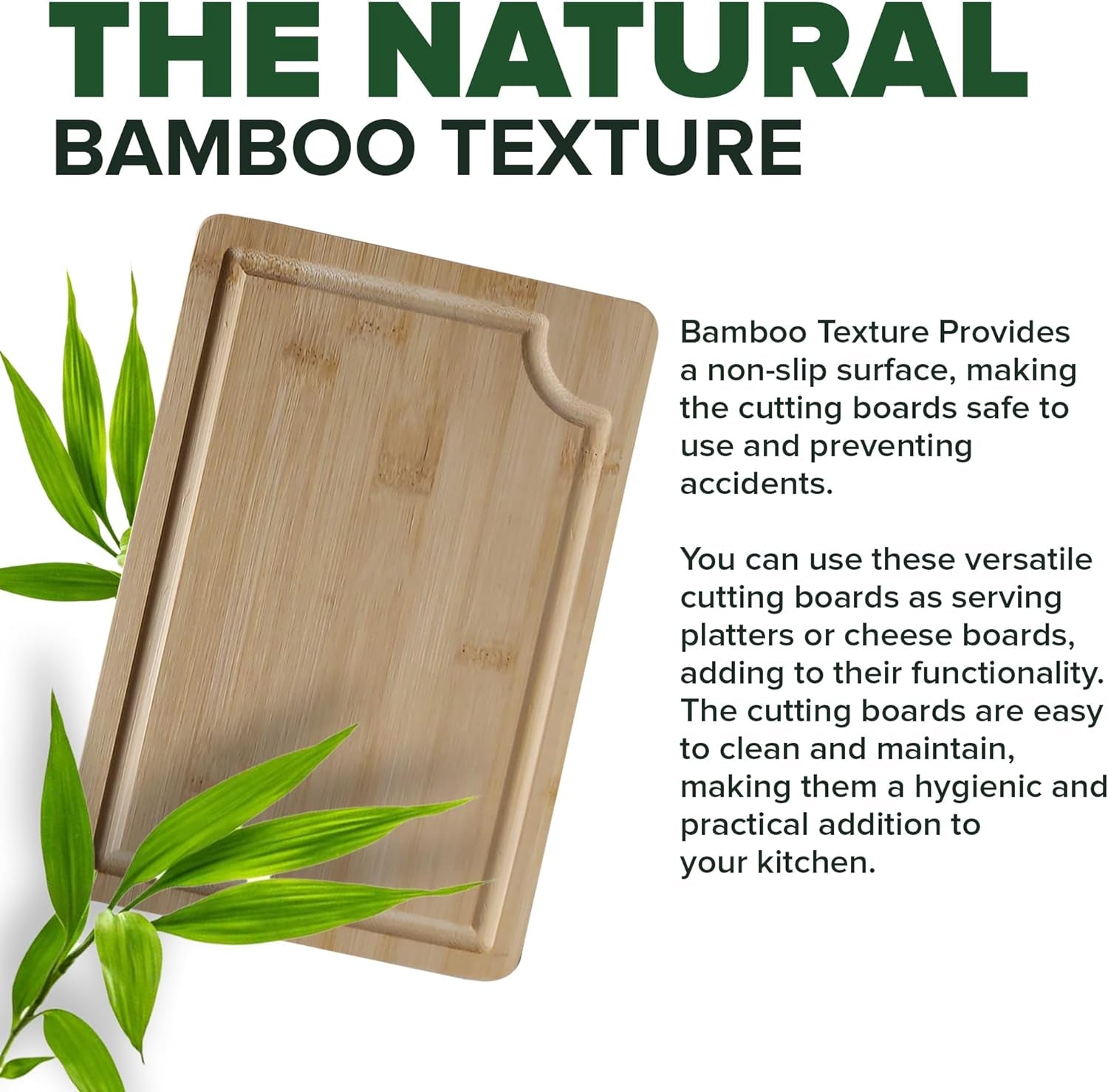 Premium Bamboo Cutting Board Set: 3 - Pack with Handles & Grooves - Durable Kitchen Essential for Meat, Cheese & Veggies - Nourishment Tapestry