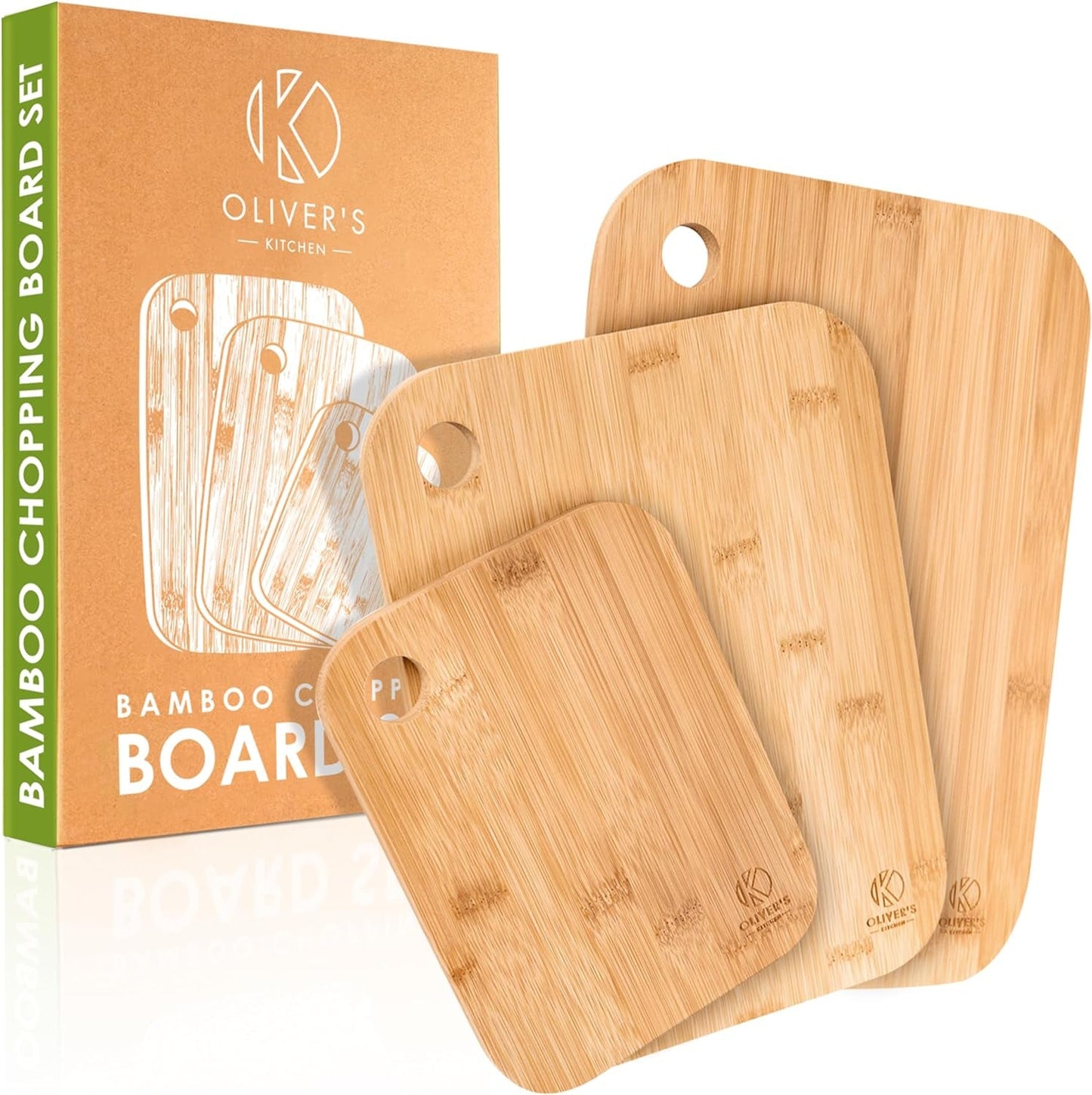 Premium Organic Bamboo Cutting Board Set: Eco - Friendly 3 - Piece Kitchen Essential - Nourishment Tapestry