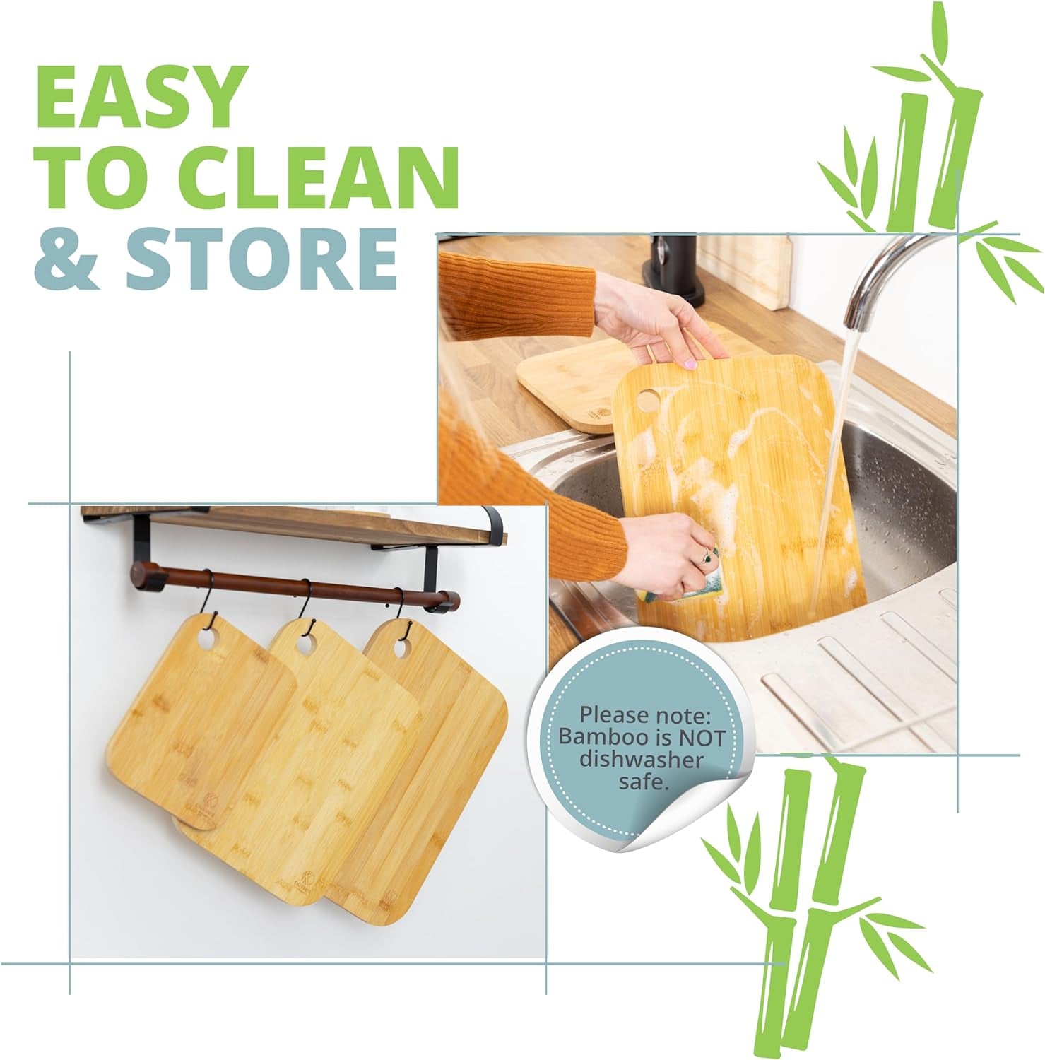 Premium Organic Bamboo Cutting Board Set: Eco - Friendly 3 - Piece Kitchen Essential - Nourishment Tapestry