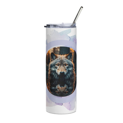 Premium Wolf Tumbler: 20oz Stainless Steel Insulated Cup for Outdoor Enthusiasts - Buy Now! - Nourishment Tapestry