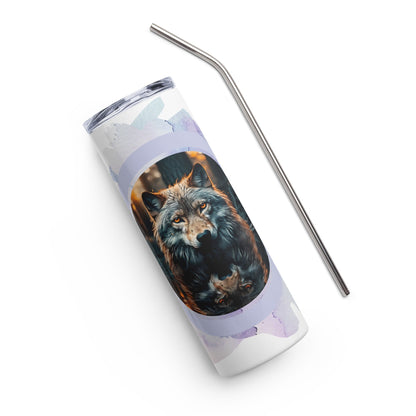 Premium Wolf Tumbler: 20oz Stainless Steel Insulated Cup for Outdoor Enthusiasts - Buy Now! - Nourishment Tapestry