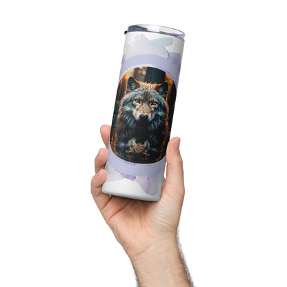 Premium Wolf Tumbler: 20oz Stainless Steel Insulated Cup for Outdoor Enthusiasts - Buy Now! - Nourishment Tapestry