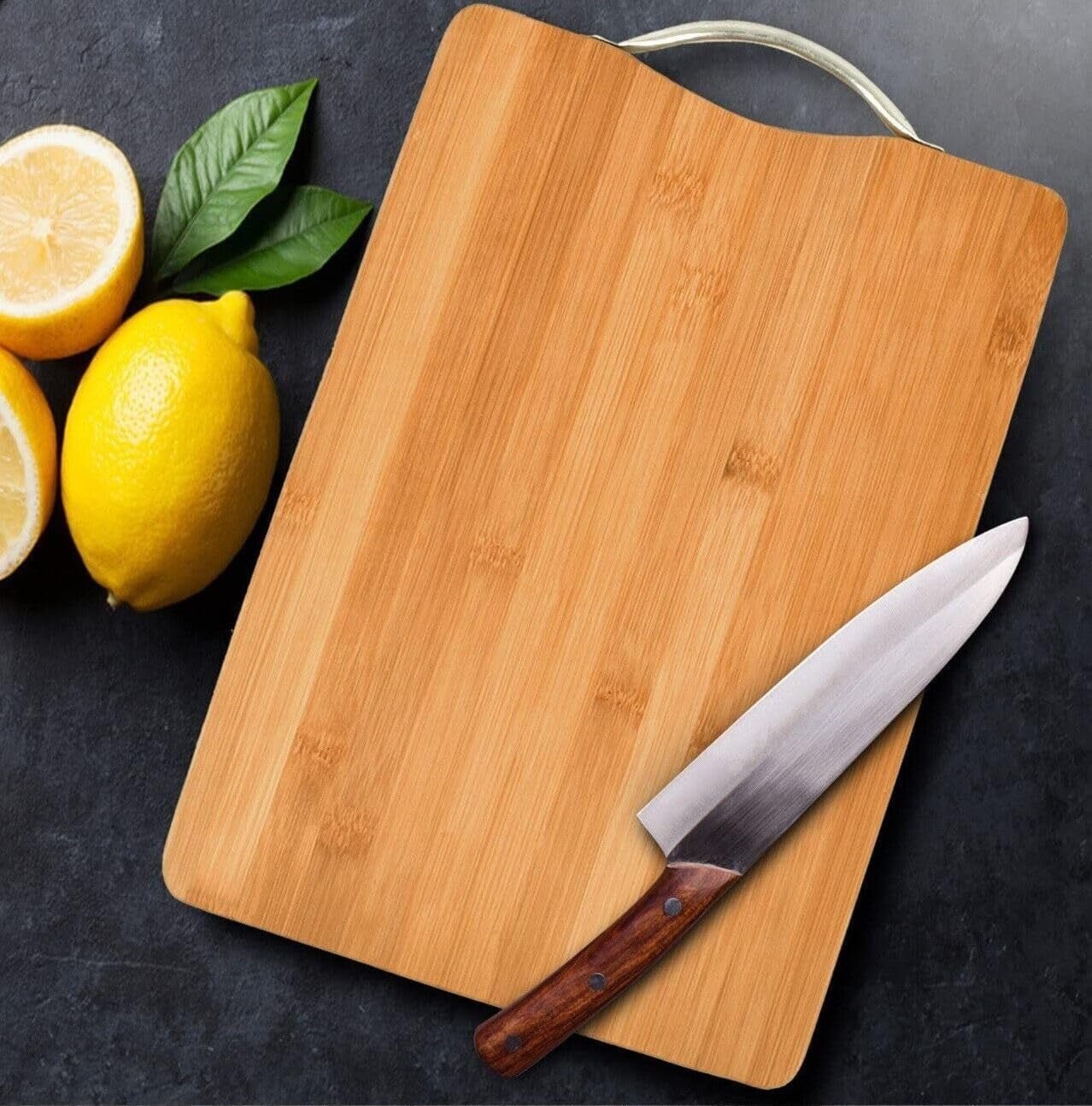 Premium XL Bamboo Cutting Board 38x28cm: Eco - Friendly Chopping Block for Meat & Veggies - Nourishment Tapestry