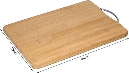 Premium XL Bamboo Cutting Board 38x28cm: Eco - Friendly Chopping Block for Meat & Veggies - Nourishment Tapestry