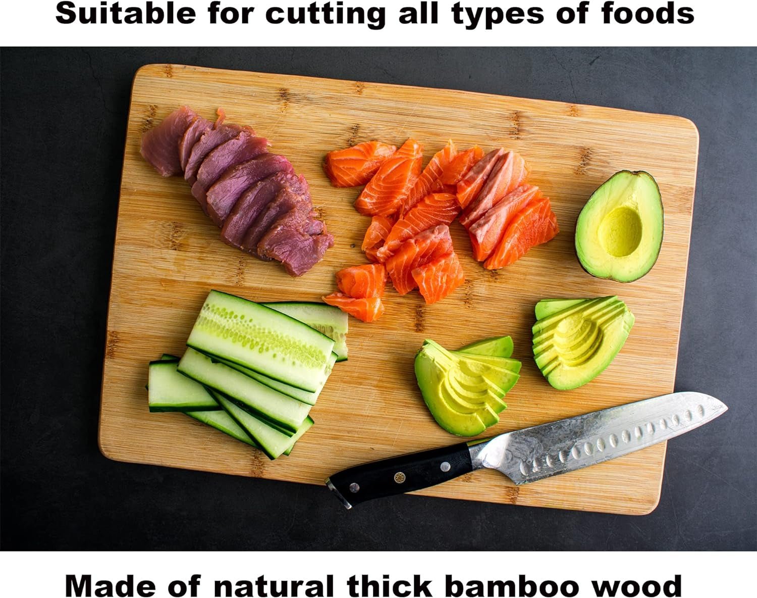 Premium XL Bamboo Cutting Board 38x28cm: Eco - Friendly Chopping Block for Meat & Veggies - Nourishment Tapestry