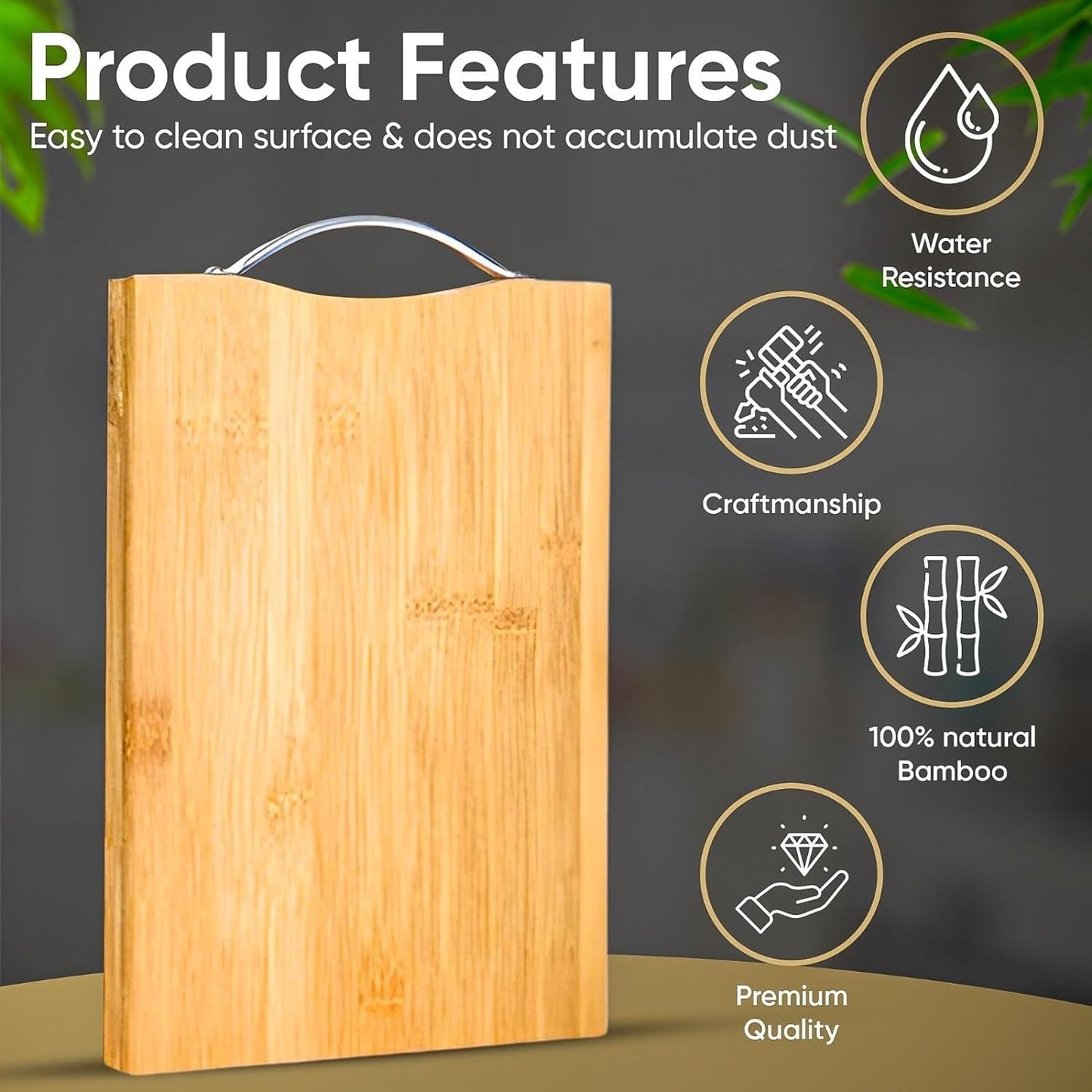 Premium XL Bamboo Cutting Board 38x28cm: Eco - Friendly Chopping Block for Meat & Veggies - Nourishment Tapestry