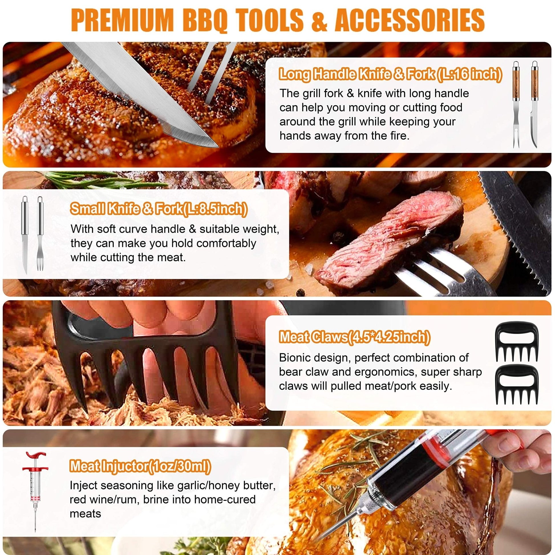 Professional 38 - Piece BBQ Grill Tool Set: Stainless Steel Utensils with Aluminum Case - Nourishment Tapestry